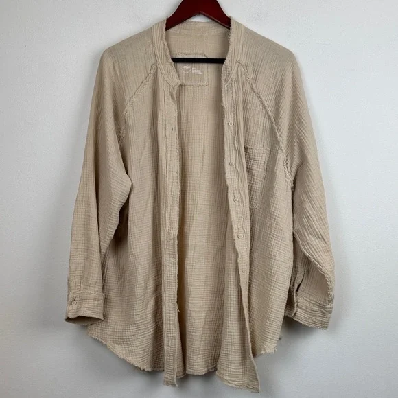 Aerie oversized Gauzy Coverup Shirt - Picture 2 of 9